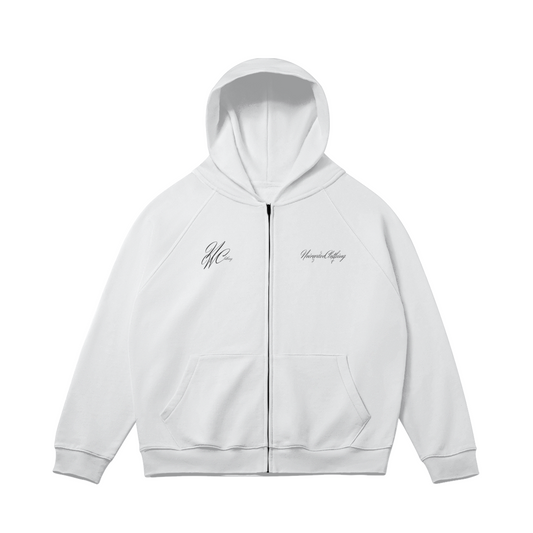 Oversized 557 Zip Hoodie - White