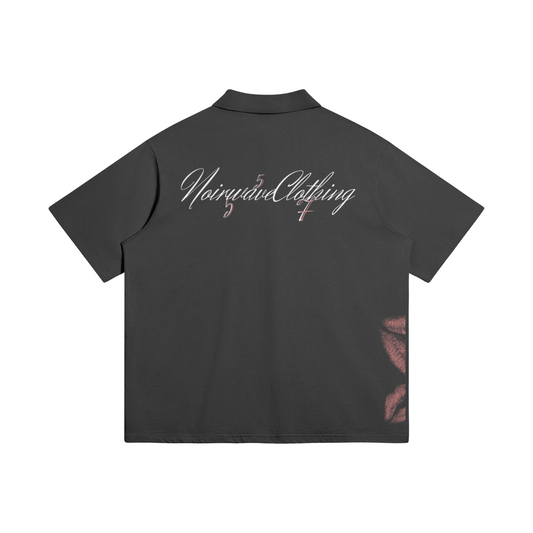 Oversized Polo Tee 22  - Black